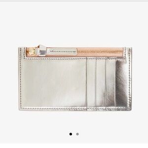 Clare V card zip wallet in silver